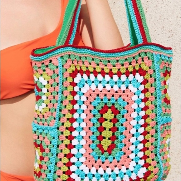 Crocheted Tote Bag ~ Multicolor - Picture 13 of 13